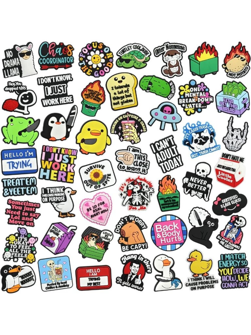 Humorous Lapel Pins Set - 20/30/50PCS Fun Badges for Backpacks, Jackets & Hats